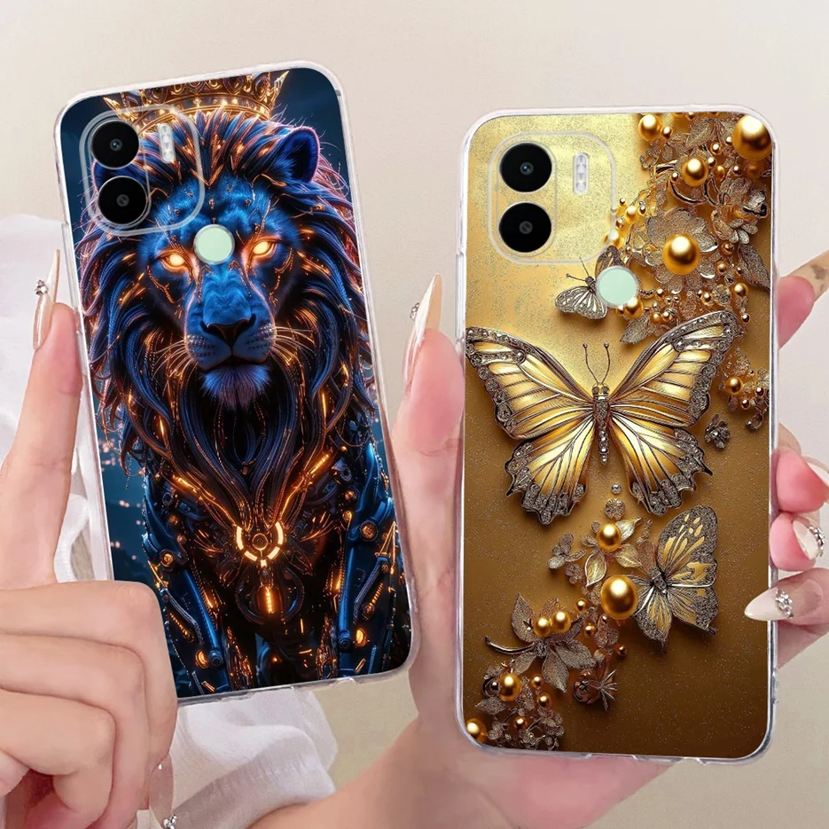 Para Xiaomi Redmi A1 Plus funda Redmi A2 + funda pintada de mariposa de lujo funda de silicona transparente para Redmi A2 Plus RedmiA1 + bolsas suaves - imagen 2