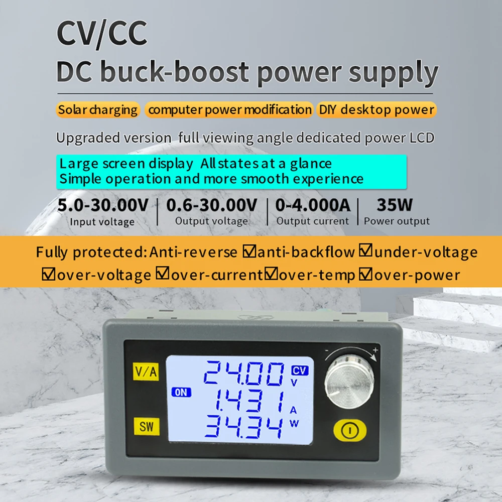Convertidor Buck Boost DC 5,0 ~ 30V a 0,6 ~ 30V fuente de alimentación de laboratorio regulada ajustable CC CV 0 ~ 4.0A 6V 12V 24V módulo de alimentación - imagen 5