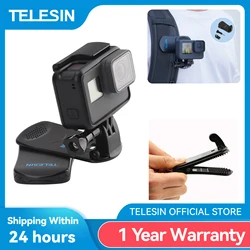 Soporte TELESIN Clip 360° Montaje Mochila – Compatible Cámaras Acción GoPro Insta360 DJI