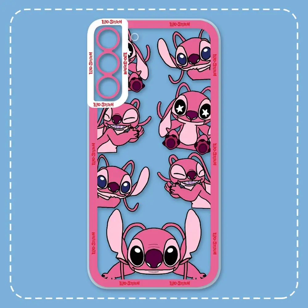 Niedlicher Stich Engel L-Lilo & Stich Handy hülle für Samsung Galaxy S24 S23 S22 S21 S20 Fe S10 Note 20 10 Ultra Plus Pro Lite Abdeckung - imagen 4