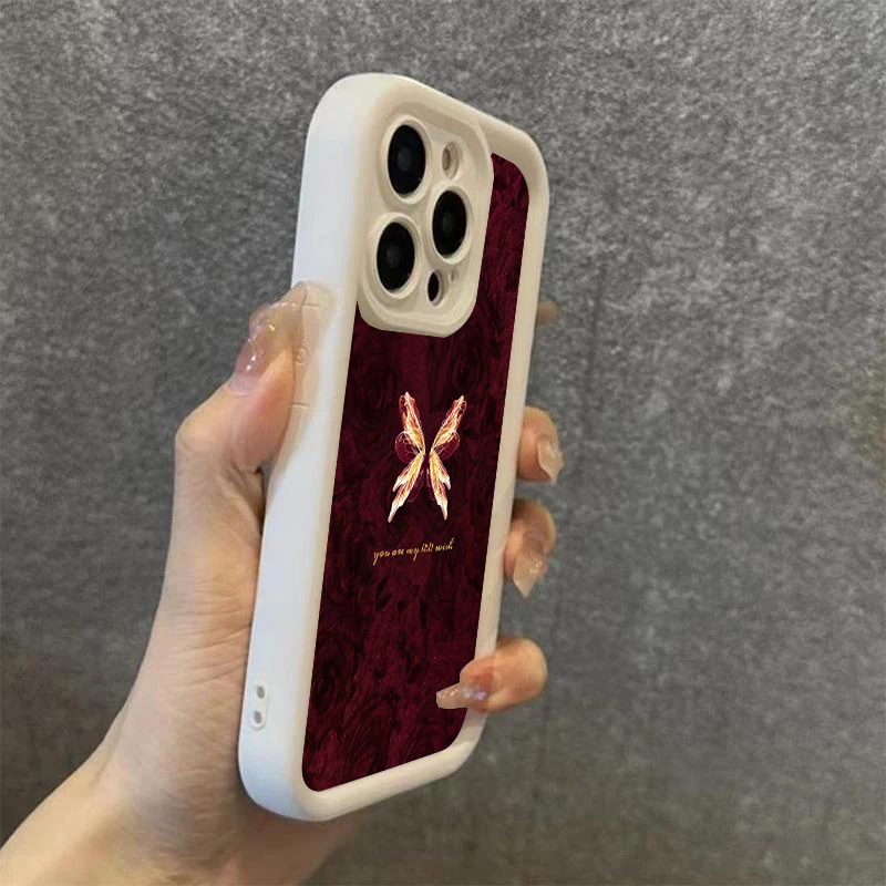Funda de teléfono de silicona con diseño de mariposa Retro para iPhone 17 16 15 14 13 12 11 Pro Max 17 Air 16E XS X XR 7 8 Plus cubierta a prueba de golpes - imagen 4