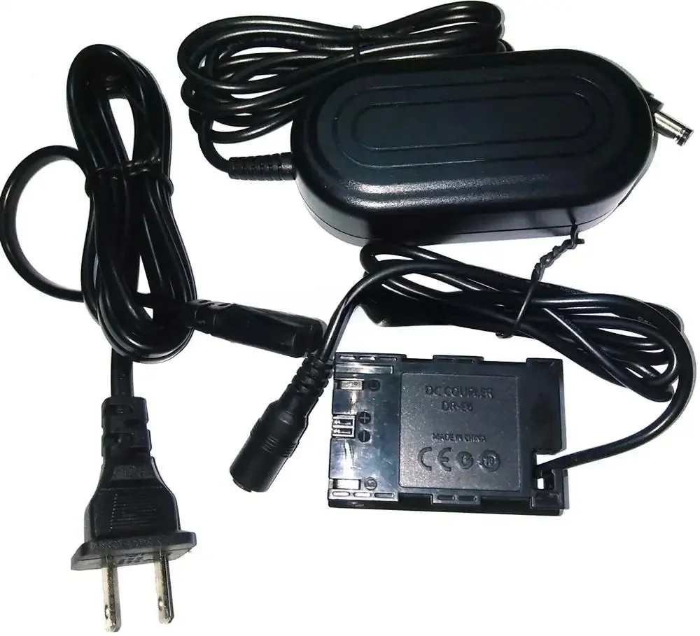 Acoplador de CC DR-E6 LP-E6 batería ficticia + ACK-E6 adaptador de corriente CA totalmente decodificado para Canon EOS 5D Mark IV 5D4 5D3 5D2 80D 90D 5DS 5DSR - imagen 2