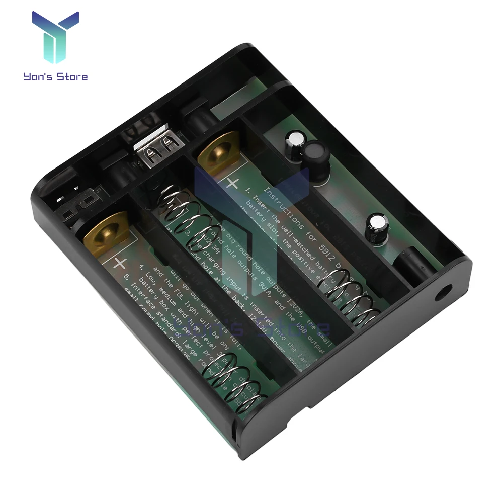 Kit gratuito de soldadura de batería de litio UPS de 5V, 9V, 12V, caja de batería sin soldadura 18650 de 3 bits para enrutador, caja de fuente de alimentación de módem óptico - imagen 2