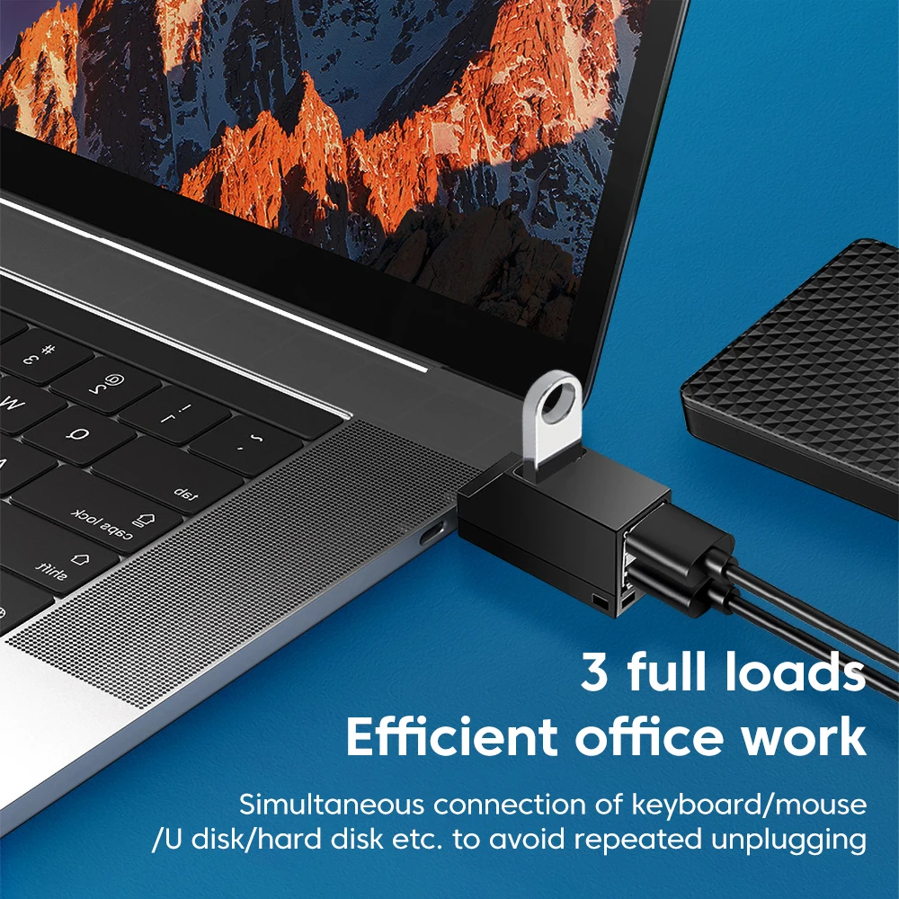 Adaptador extensor de concentrador USB 3,0, divisor USB Hub2.0 multipuerto tipo C, concentrador de transferencia de datos de alta velocidad para PC, portátil, lector de tarjetas de disco U - imagen 3