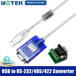 UOTEK Adaptador USB a Serie RS232 RS485 RS422 DB9 de Alta Velocidad