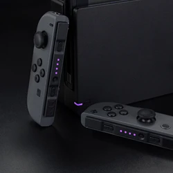 Kit de sintonización LED eXtremeRate Violet Firefly para interruptor NS Joycons Dock Joycon SL SR botones cinta Cable flexible indica alimentación LED