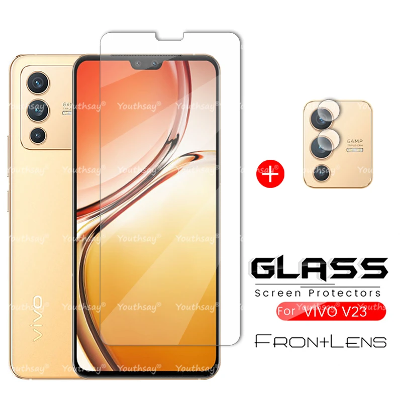Para VIVO V23 película protectora de vidrio para VIVO V23 lente de pantalla de vidrio templado cámara para VIVO V23 5G V21E V21 V20 Pro vidrio - imagen 2