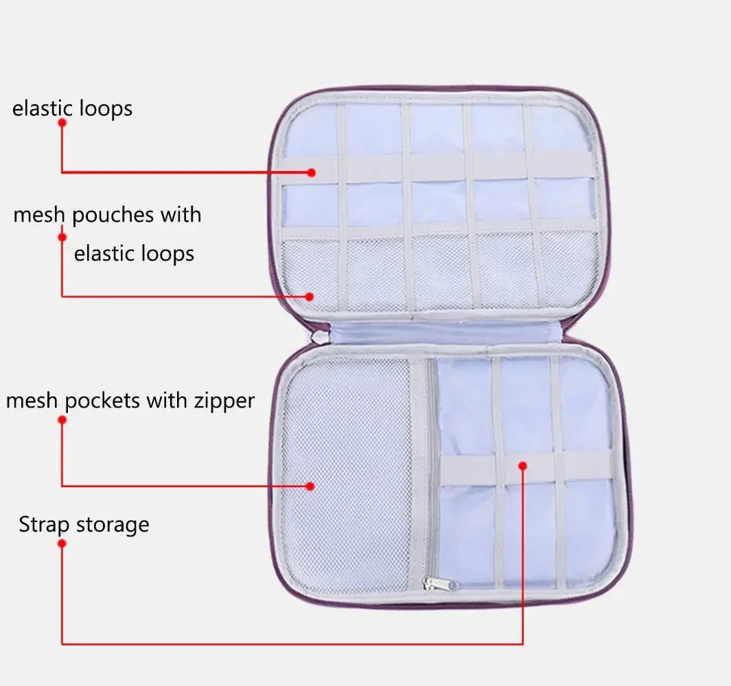 Caja de almacenamiento de correa de reloj para correas de Apple Watch, bolsa de viaje portátil, organizador de cables de datos para reloj inteligente para Samsung, Huawei y Xiaomi - imagen 5