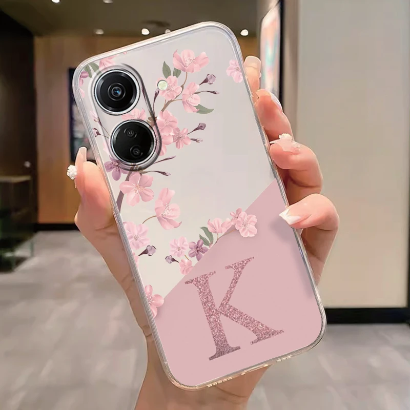 Para Poco C65 C71 C75 Redmi A3 A5 13C 14C 13 funda suave delgada de lujo A-Z letras contraportada a prueba de golpes Fundas transparente TPU transparente - imagen 5