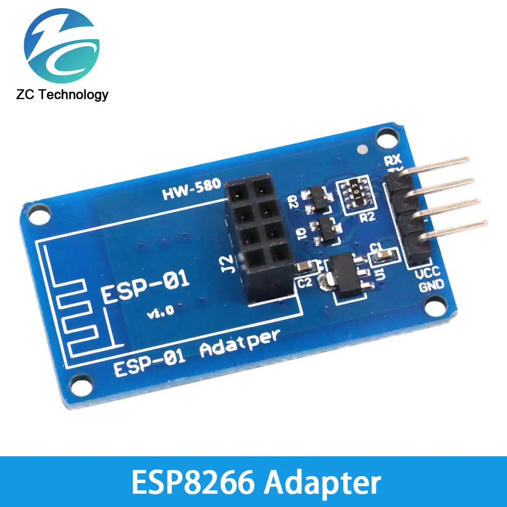 Módulo adaptador inalámbrico WiFi ESP8266, serie ESP-01, 3,3 V, 5V, Esp01, Breakout, adaptadores PCB, Compatible con Arduino - imagen 5