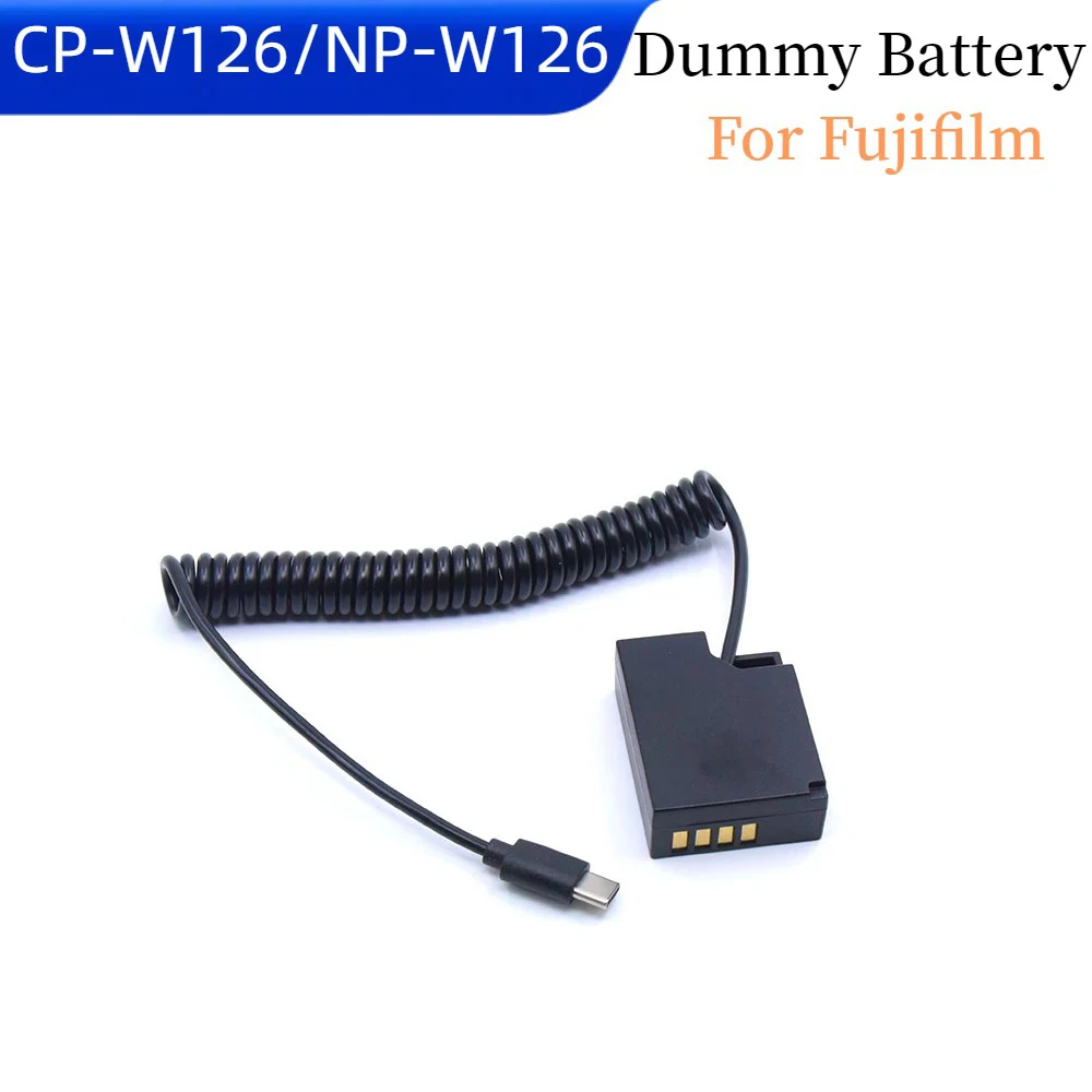 NP-W126 de batería ficticia para cámara Fuji, acoplador de USB-C a CC, CP-W126, X-T2, T200, X-T3, M1, XS10, XT100, X100V