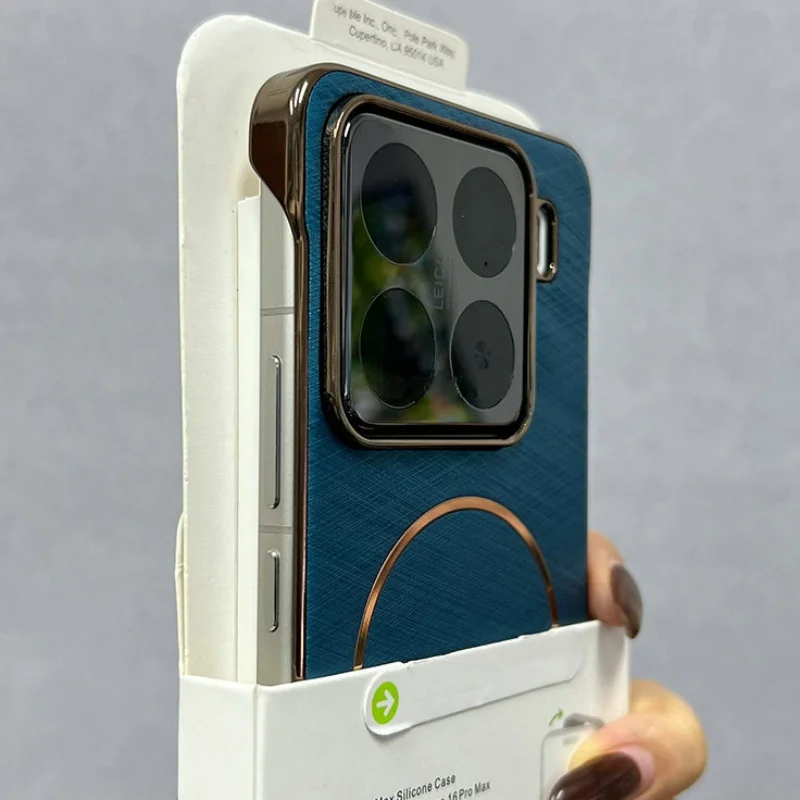 Funda armadura sin marco de alambre dorado de lujo para Xiaomi 15 15Pro Mi15 revestimiento magnético carga inalámbrica cubierta trasera ultrafina y fresca - imagen 2