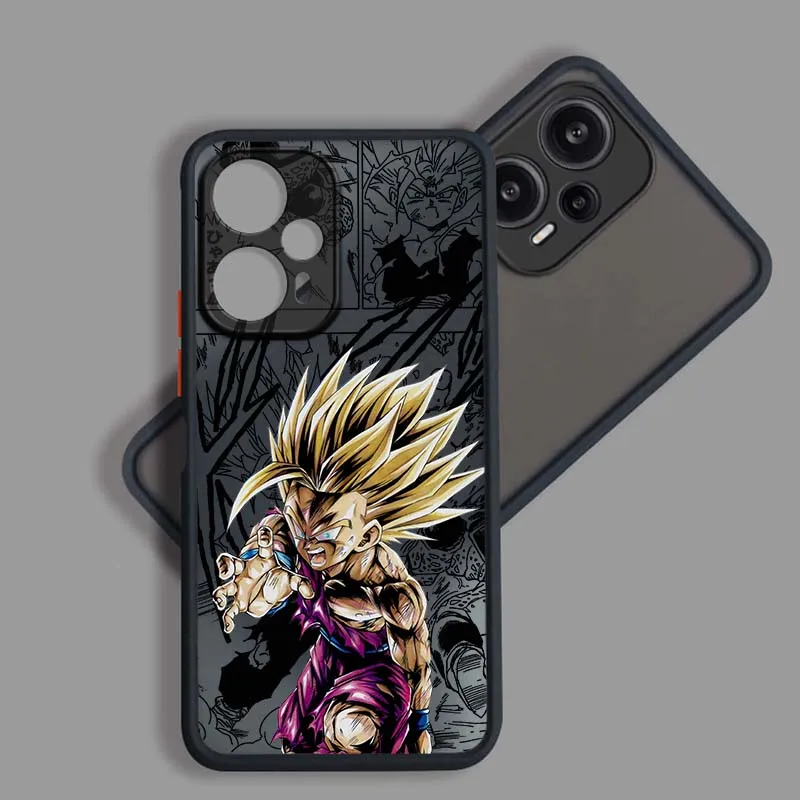 D-Dragon Ball Trunks Saiyan para Xiaomi Poco X6 X5 X4 M6 M5 F6 F5 C65 Pro GT 5G funda de teléfono translúcida esmerilada - imagen 3