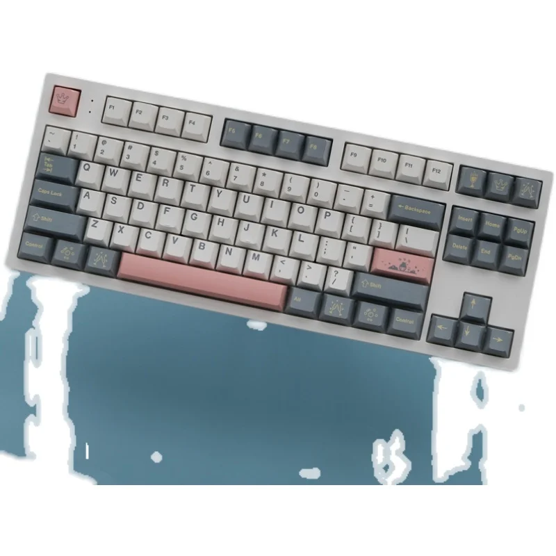 1 Juego de GMK Noel Ártico Haku Kaiju botánico Momo Yume Tuzi flor de melocotón Shoko Fuyu teclas PBT tinte subcama tapa de llave perfil de cereza - imagen 5