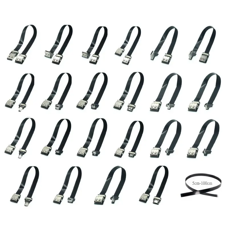 A4 FFC Micro tipo C USB-C FPV delgado plano suave flexible FPC carga AV Cable de fecha para monitor cardán de mano sin escobillas FPV