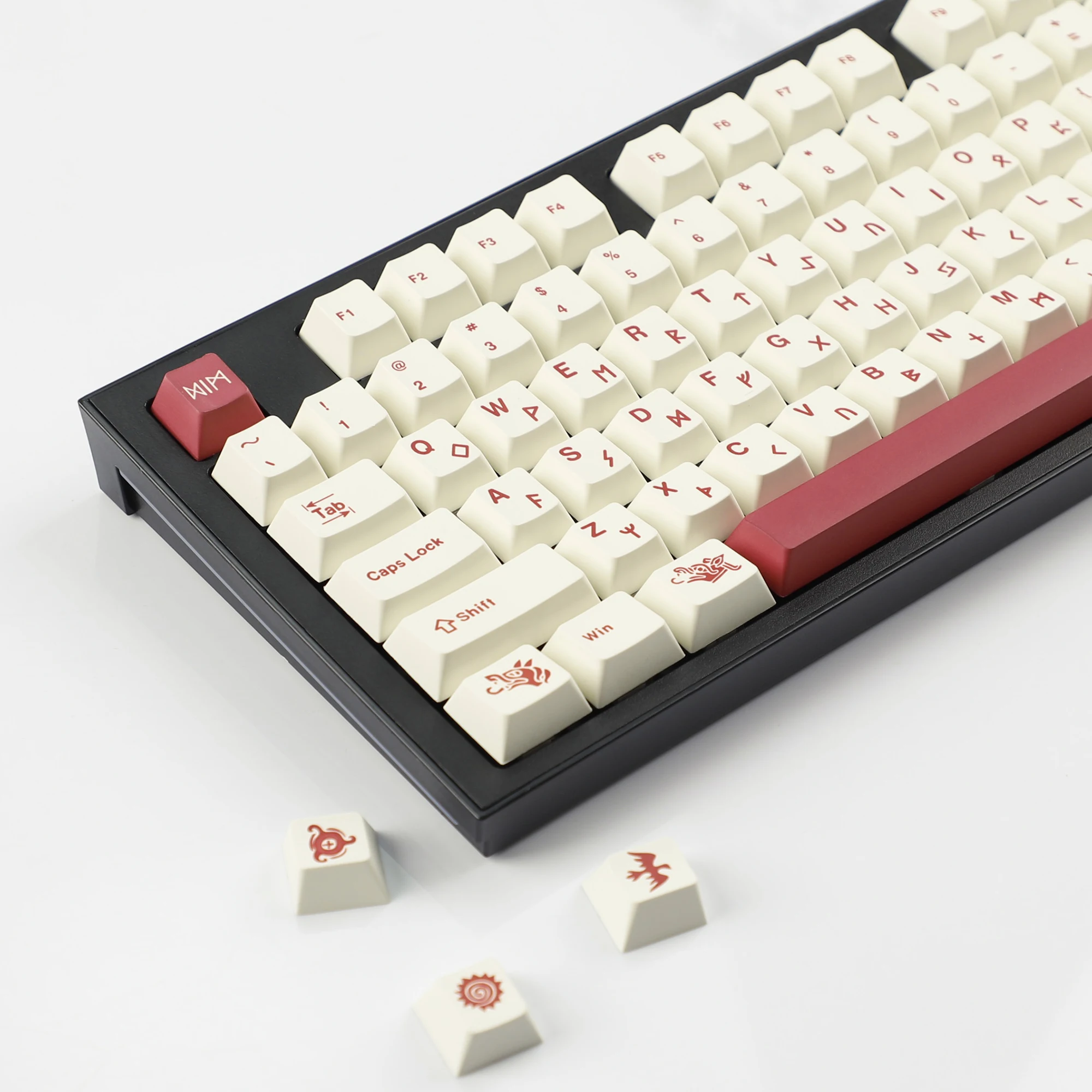 YMDK 141 teclas tema de sacrificio de sangre tinte Sub PBT teclas de perfil de cereza para teclado mecánico para juegos MX 61/64/75/87/98/104/108 - imagen 4