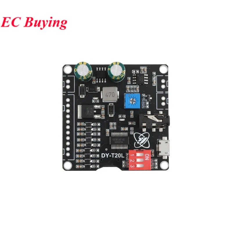 Reproductor MP3 de voz DC 6-35V 10W 20W, módulo Vontrol, disparador uno a uno, tarjeta de memoria TF, disco U, Audio personalizado T20L - imagen 4