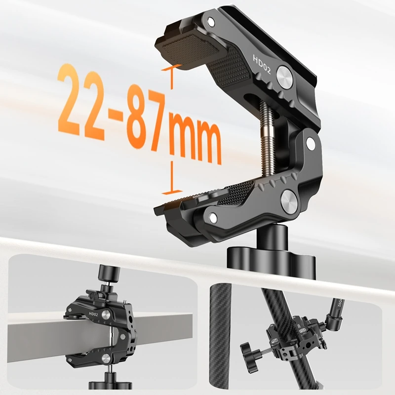 Ulanzi Kit de brazo mágico de 10 pulgadas HD02 con zapata fría con tornillo súper abrazadera de 1/4" 360 °   Cabeza de bola ajustable para soporte de cámara de montaje de monitor - imagen 3