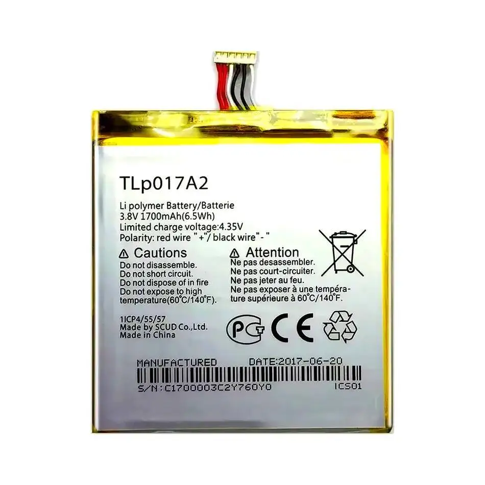 Batería de teléfono móvil Tlp017a1 Tlp017a2 1700Mah para Alcatel One Touch Idol Mini OT-6012A OT-6012E OT-6012W OT 6012A 6012E 6012W - imagen 2