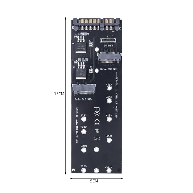 Adaptador SSD M.2 NVME M Key a SFF-8611 + M.2 SATA B Key a SATA compatible con 2230 2242 2260 2280 M2 SSD Oculink Riser tarjeta de expansión - imagen 5
