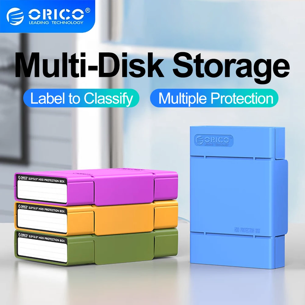 ORICO M.2 SSD Case 2,5/3,5 pulgadas HDD gabinete M.2 funda protectora caja rígida con etiqueta para disco duro externo caja de almacenamiento