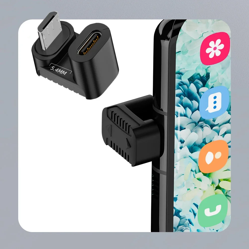 USB 2,0 tipo C hembra a Micro-USB macho ángulo izquierdo/derecho de 90 grados forma de U 5V2A conector de carga para tabletas de teléfono Android - imagen 5