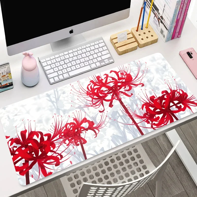 Alfombrilla de ratón para juegos de flores de Mandala, alfombrilla de teclado roja XXL, alfombra de Mesa Grande, alfombra de arte para computadora portátil, PC, accesorios para jugadores de juegos de computadora - imagen 2