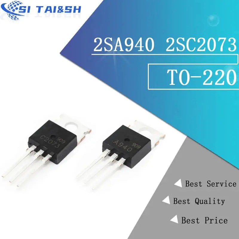 Piezas 5 pares (5 piezas 2SA940 + 5 piezas 2SC2073 ) TO-220 A940 C2073 (5 piezas 2SA968 + 5 piezas 2SC2238 )(5 piezas 2SA1012 + 5 piezas 2SC2562) C2238, 10 unidades