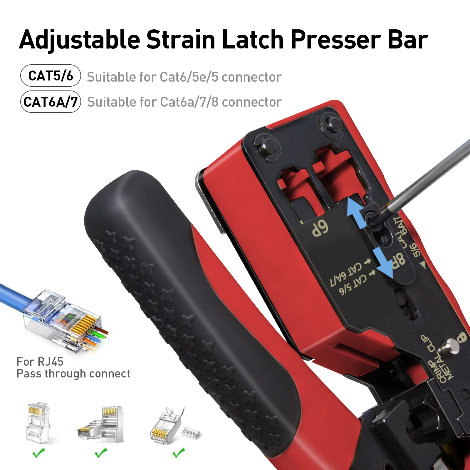 ZoeRax Engarzador RJ45 para Ethernet: corte y pelado multifunción - imagen 3