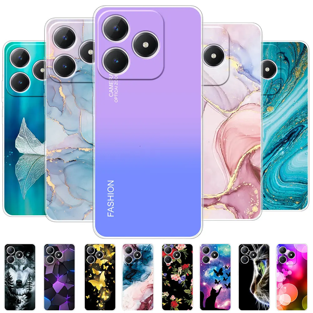 Para Realme C63 Funda trasera para Realme C61 Funda a prueba de golpes Funda de teléfono de silicona suave transparente para Realme Narzo N63 Coque de parachoques