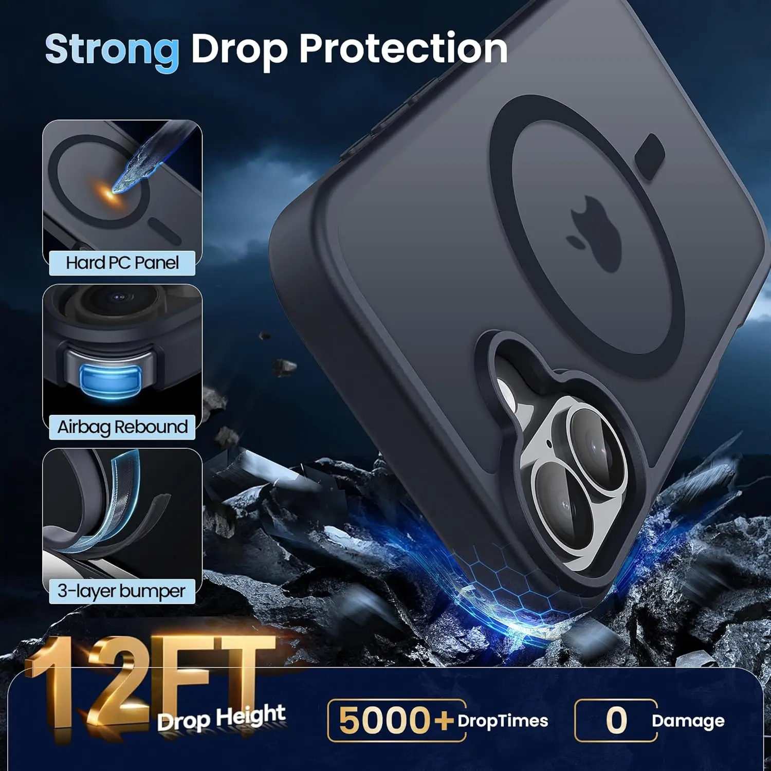 Funda mate para Magsafe iPhone 17 Pro Max Air 16E 16 E 15 Plus 14 13 12 11 iPhone17 17Pro 16Pro Mag accesorios de cubierta de teléfono seguro - imagen 3