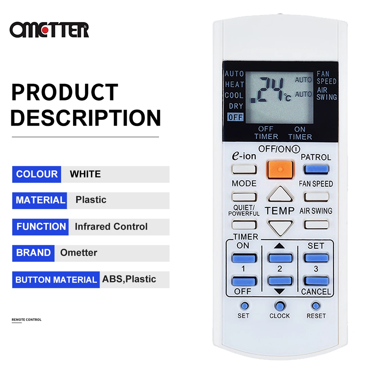 Nuevo Control remoto AC A/C A75C3298 para aire acondicionado Panasonic CS-C9GKZW, CS-C7HKD - imagen 4