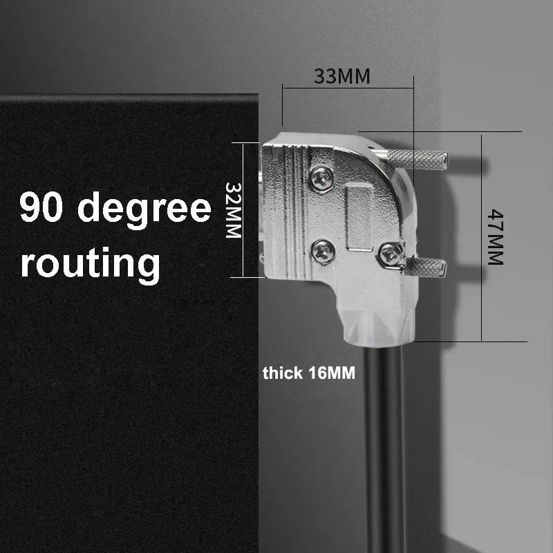 DB9/DB15 enchufe Industrial hembra de 9 pines, 15 conector macho de pines, cabezal de puerto serie de ordenador chapado en oro, codo de 90 grados, conectores de 232 - imagen 5
