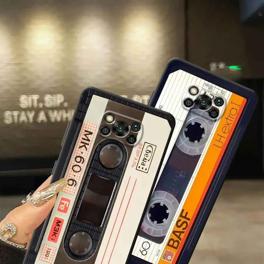 Lucky Tape Pattern Black Soft Phone Cover Case for Xiaomi Poco F1 M3 M4 M7 Pro C61 C75 C71 C40 C50 M5 F3 X3 X4 X5 X7 Pro - imagen 2