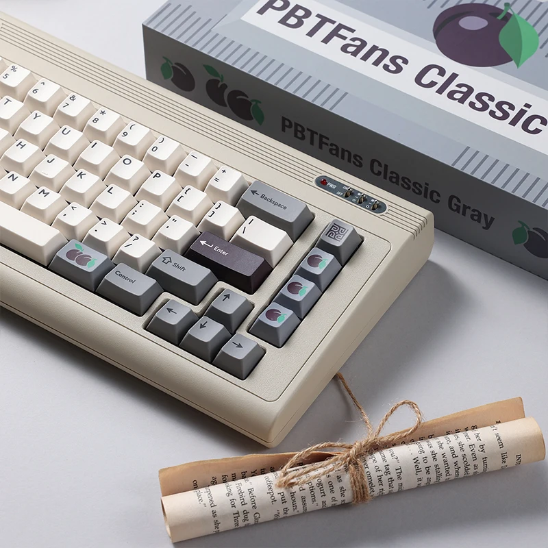 Teclas clásicas grises para seguidores, teclas rusas PBT Dye-Sub, perfil de cereza Retro, teclas personalizadas, accesorios para teclado mecánico - imagen 3