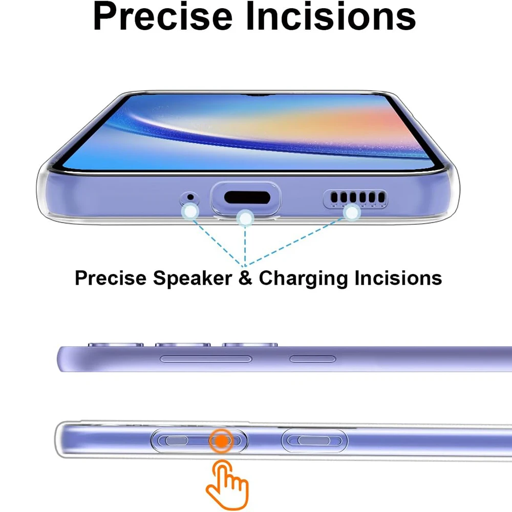 Funda blanda de silicona de lujo para Samsung Galaxy A16 A06 A56 A36 A26 A55 A35 A15 A54 A34 A14 5g, funda transparente ultrafina a prueba de golpes - imagen 2