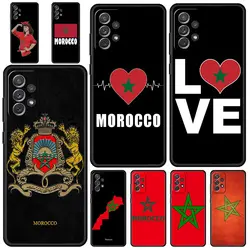Funda de teléfono de fútbol con bandera de Marruecos para Samsung Galaxy, cubierta suave, A51, A71, A21S, A12, A11, A31, A52, A41, A32, A01, A23, A33, A53, A73, A03, A13, 5G