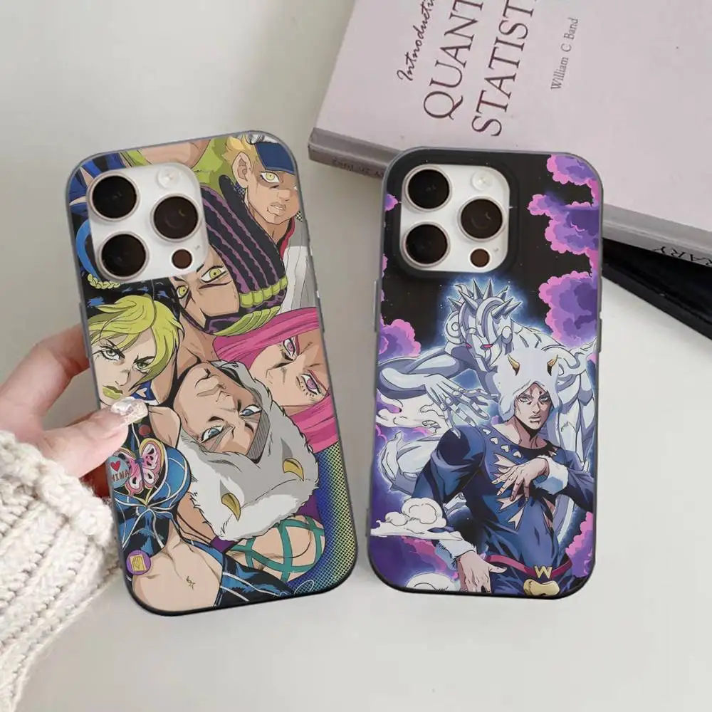 Funda de teléfono JoJo's Bizarre Adventure, funda de teléfono con patrón corrugado para iPhone 17 Air 16 15 14 13 Pro Max, funda mate a prueba de golpes - imagen 3
