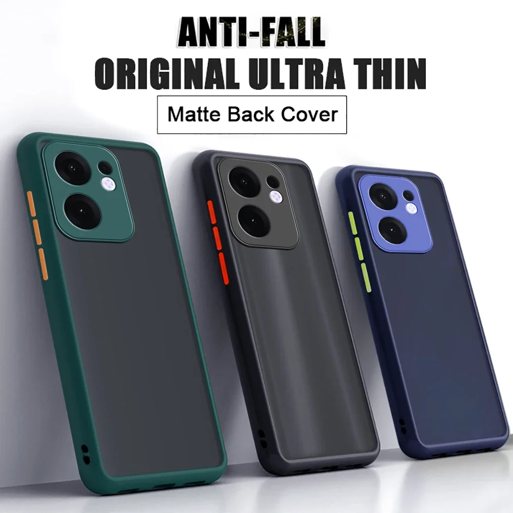 Funda mate con armadura a prueba de golpes para Oppo Reno13 F 5G, marco suave de TPU, cubierta trasera dura transparente para PC, Capa en Reno 13 FS Pro Reno13FS Reno13F
