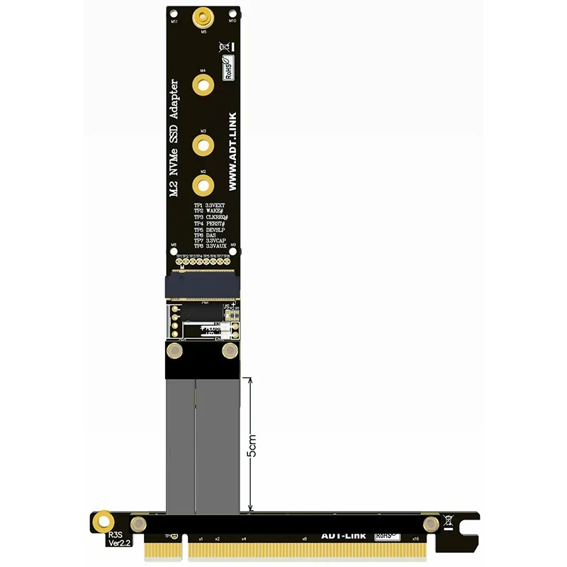 Cable de extensión PCIe X16 a M.2 NVME M2 NVMe SSD adaptador de unidad de estado sólido tarjeta de expansión compatible con PCI-E3.0 16X Gen3 32G/bps - imagen 2