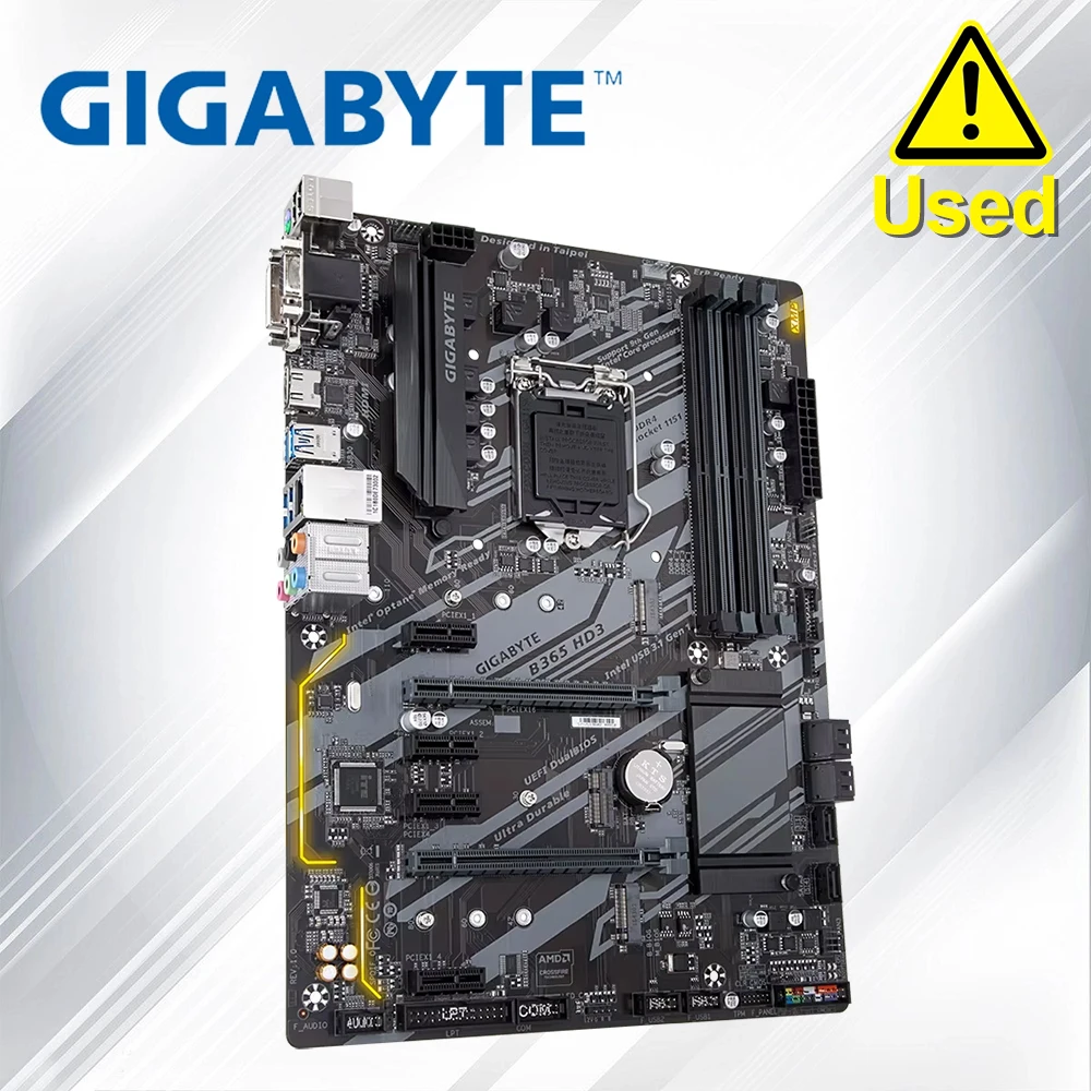 GIGABYTE-placa base B365 HD3 Intel B365 LGA 1151 DDR4 ATX M.2 VGA DVI Core - imagen 5