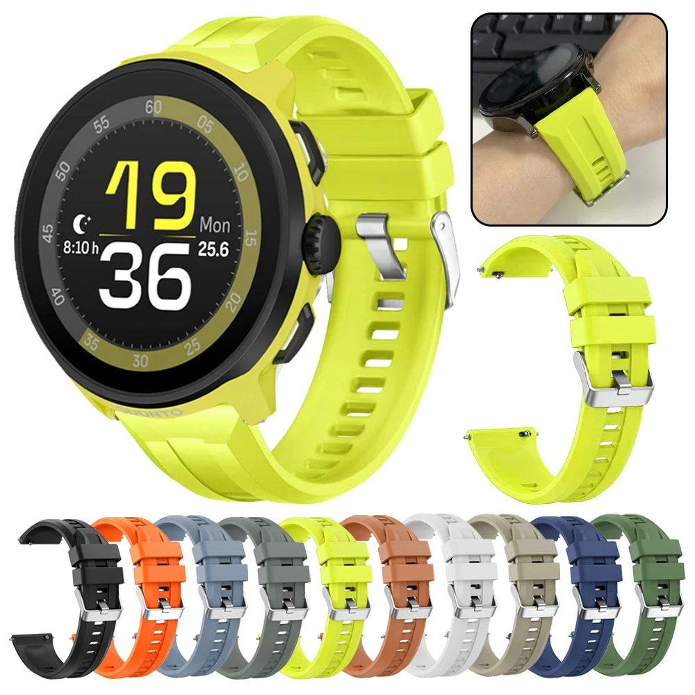 Correa de silicona de 22mm para SUUNTO RACE RUN, pulsera deportiva suave para SUUNTO 5 9 PEAK PRO DLC/OCEAN/VERTICAL/Race S 2, accesorios - imagen 2
