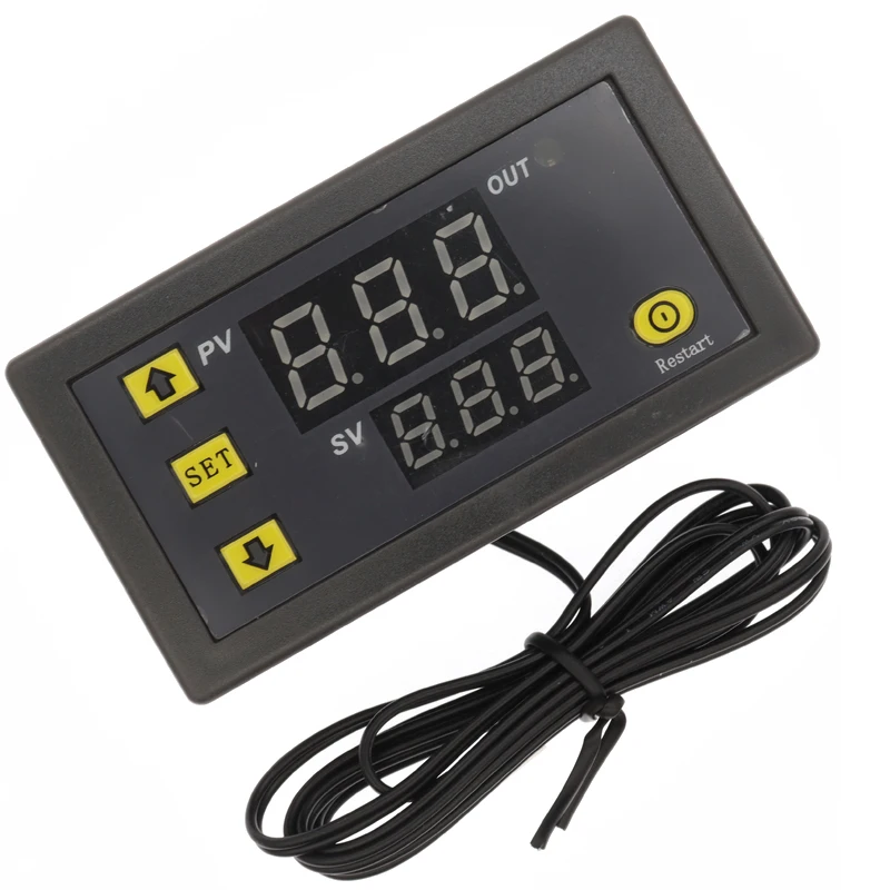 Termostato de pantalla LED con Control Digital de temperatura, instrumento de Control de calor y refrigeración, línea de sonda de AC110-220V, W3230, 12V, 24V, 20A - imagen 3