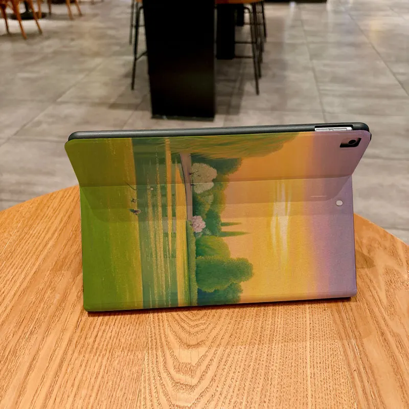 Funda con estampado de puesta de sol aliento junto al lago para iPad pro 10/11 pulgadas 2020/6a/7a /8a /Air 3a/Air 4a/9a generación/Air 5a generación 20 - imagen 2