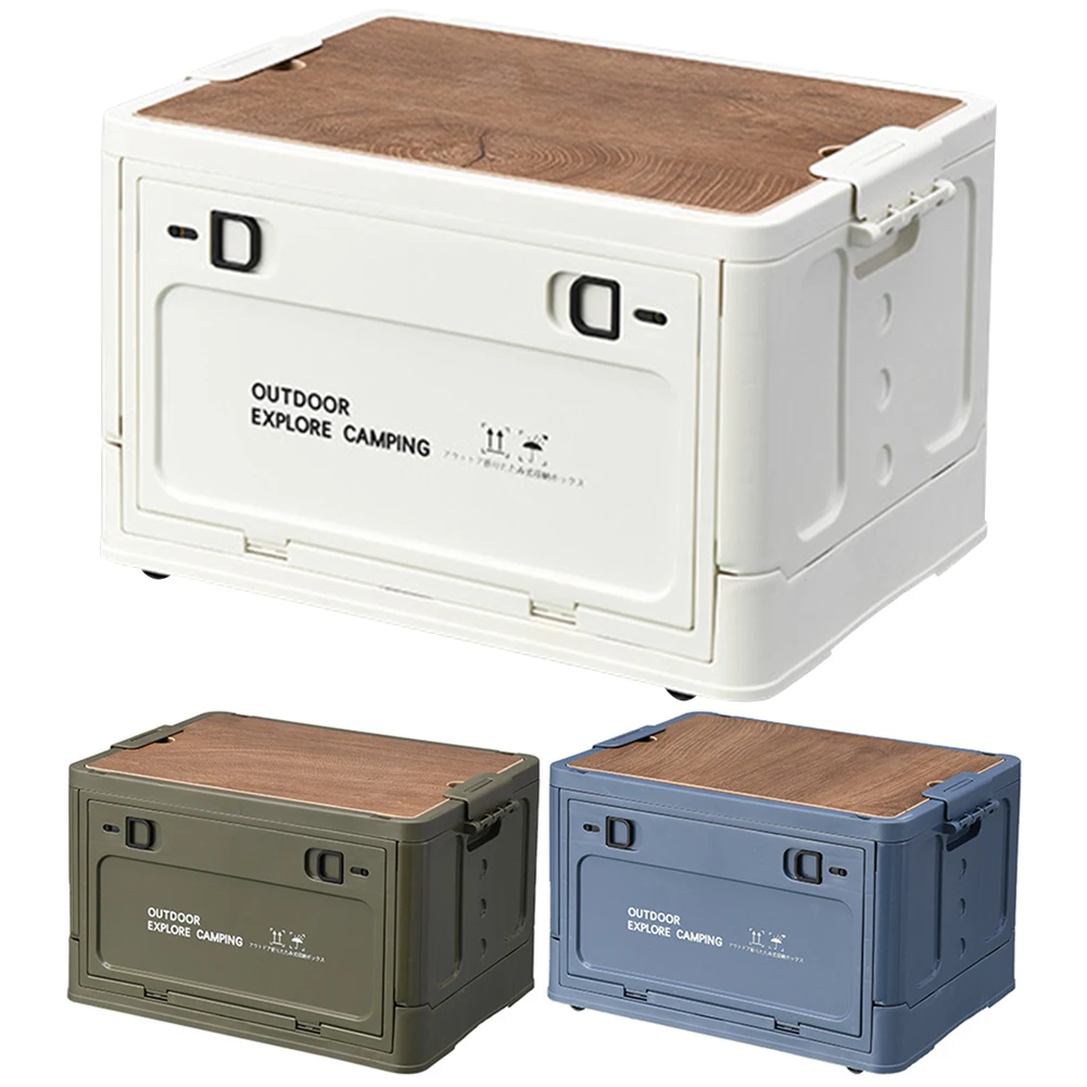 Contenedor de almacenamiento plegable de 30L, contenedor de almacenamiento portátil de gran capacidad, apilable, multifuncional, para el hogar, tienda al aire libre, artículos de acampada - imagen 2