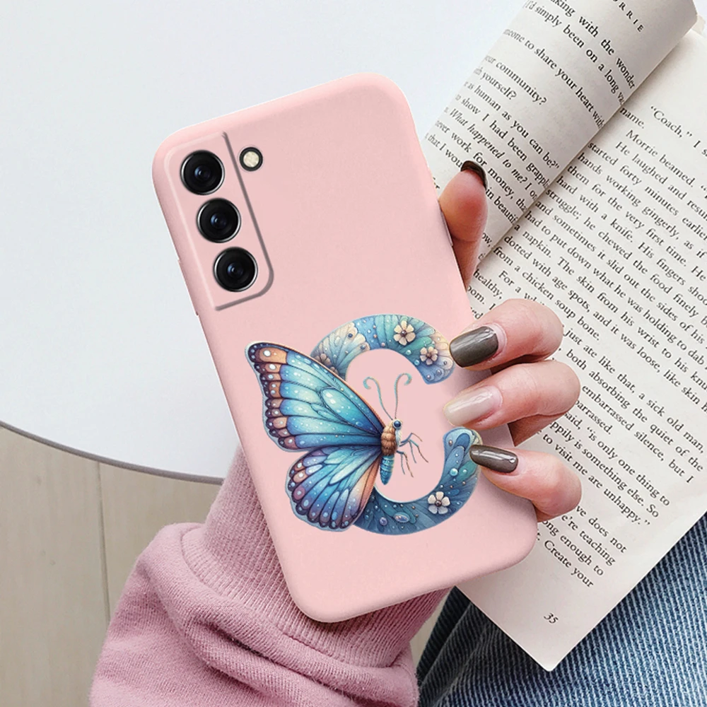 Funda de teléfono para mujer para Samsung Galaxy S21 FE S22 Plus, funda de parachoques para niñas, letra colorida, flor, mariposa, amor samsang s22 Ultra - imagen 4