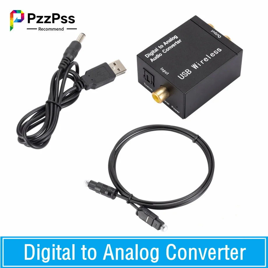Convertidor Audio Digital Analógico Señal Coaxial Fibra Óptica Compatible Bluetooth Decodificador Toslink RCA R/L SPDIF DAC - Vista principal del producto
