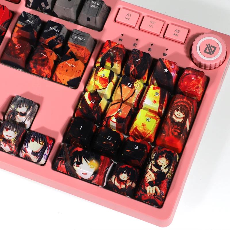 108 teclas PBT Dye Subbed Keycaps dibujos animados Anime Gaming Key Caps Cherry perfil DATE A LIVE Nightmare Keycap para diseño ANSI - imagen 5