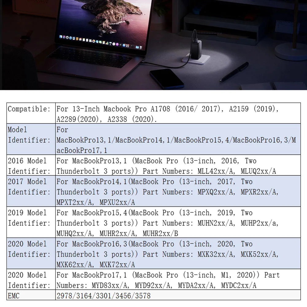 Batería A1713 para portátil Apple MacBook Pro, A1708, 13 ", 2016, 2017, A2159, A2289, A2338, EMC, 3578, 2978, 3164, MLL42LL - imagen 2