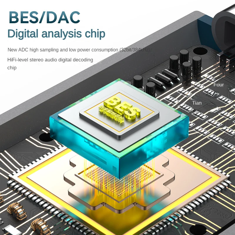 Auriculares digitales de 32 bits 9D Supergraves tipo C y 3,5mm, auriculares intrauditivos con bobina móvil de 14mm, auriculares magnéticos BES/DAC para jugadores con micrófono HD - imagen 5